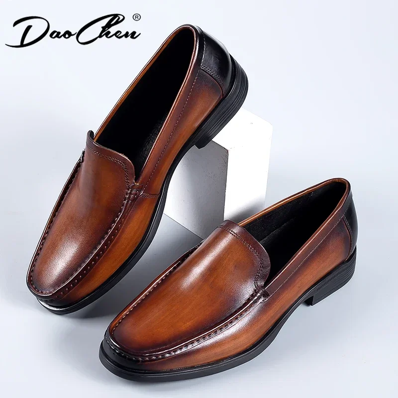 Luxury Brand Designer Style Moccasins Loafer Shoes for Men Black Brown Slip on Leather Shoes Wedding Party Casual Dress Shoes