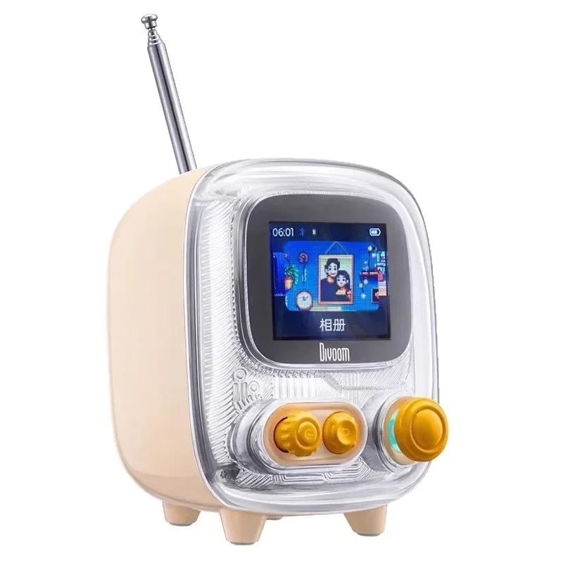 Retro Desktop Bluetooth Speaker Small Home Stereo Alarm Clock Radio Gift in Pink White Green - TV Compatible