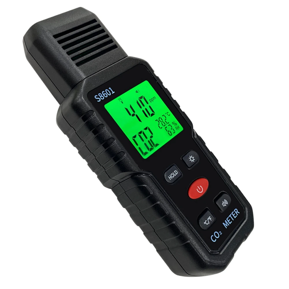 Monitor 3 in 1 CO2 Meter Air Quality Monitor Handheld 5000Ppm CO2 Monitor Measurement Carbon Dioxide ℃/℉ Detector S8601A