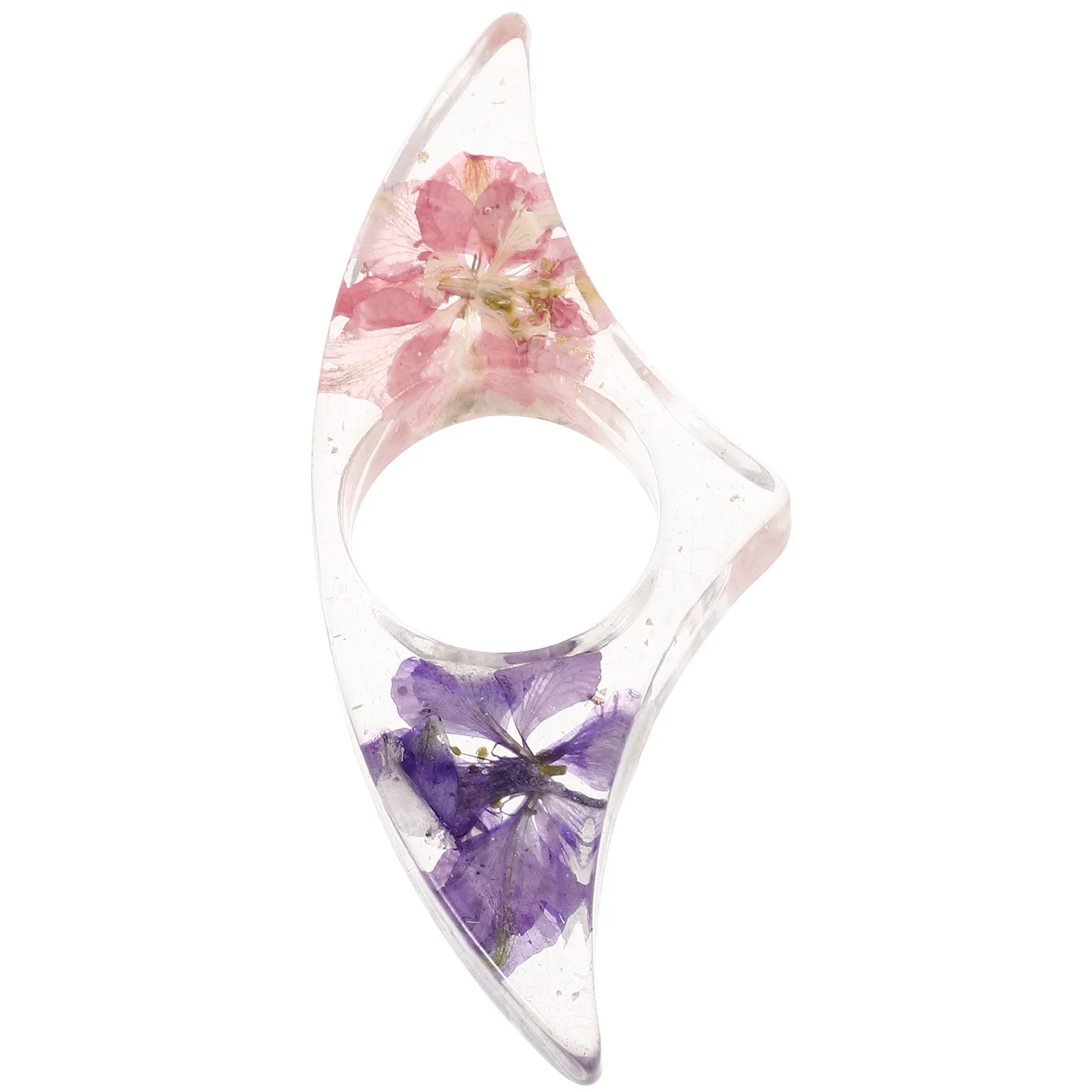 Handcrafted Resin Flower Thumb Bookmark with Finger Hole Functional Decorative Book Page Holder for Avid Readers Teachers