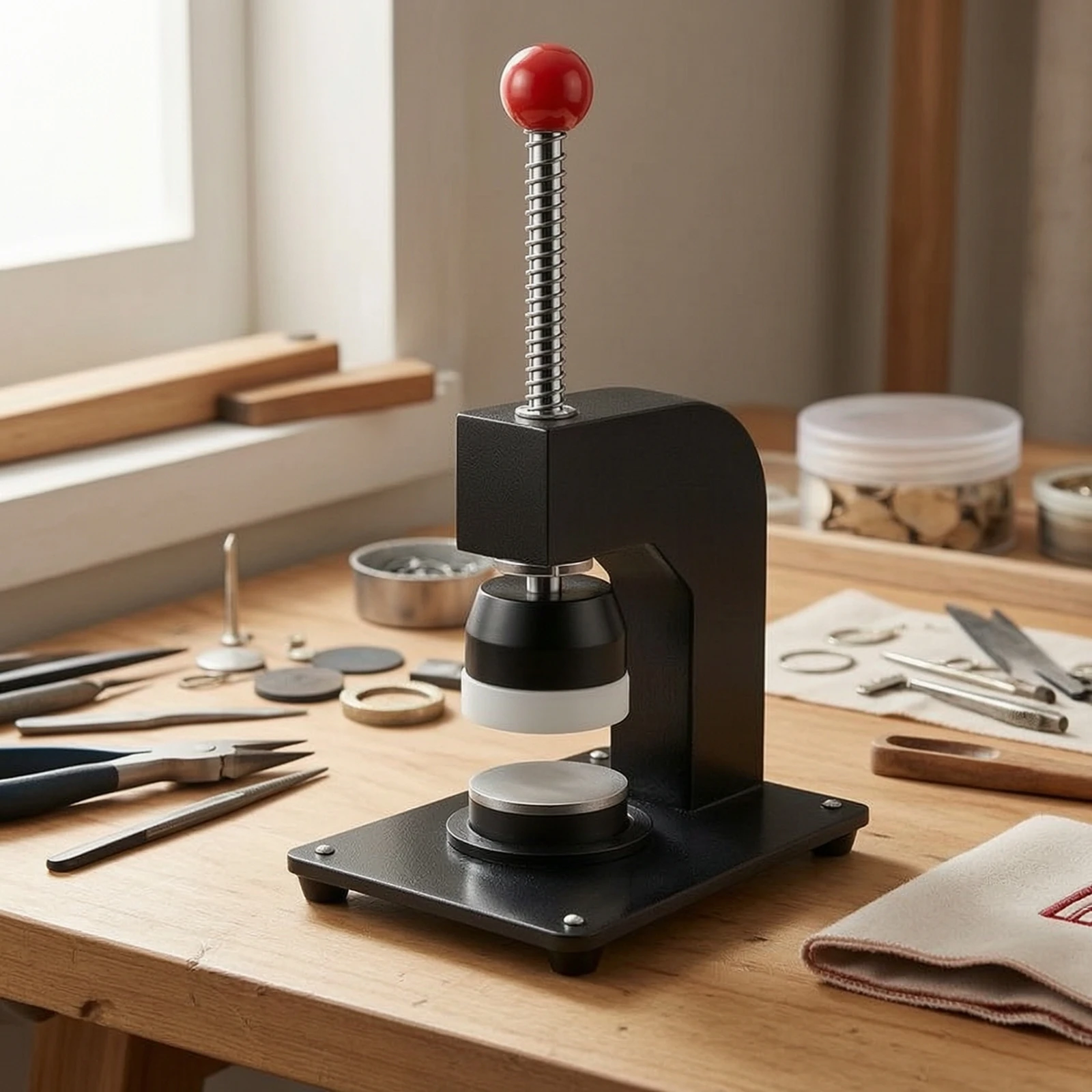 Jewelry Flattening Tool Compact Flattening Press Jewelry Press Consistent Heavy-Duty for Jewelers, Workshops