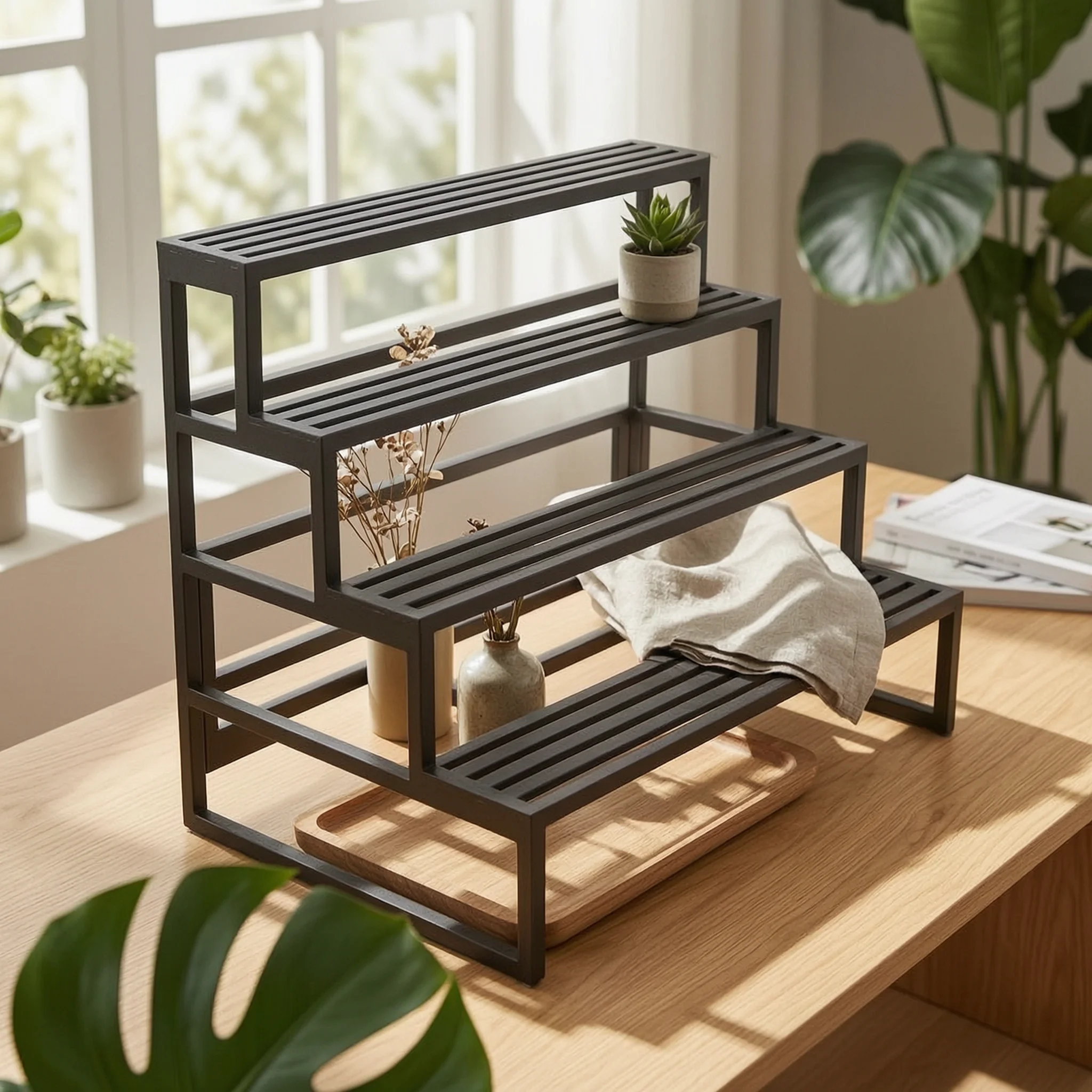 段付き植物スタンド-屋内用-段付き植物スタンド-家具-屋外用-シンプル-ガーデナー、バルコニー、パティオ用
