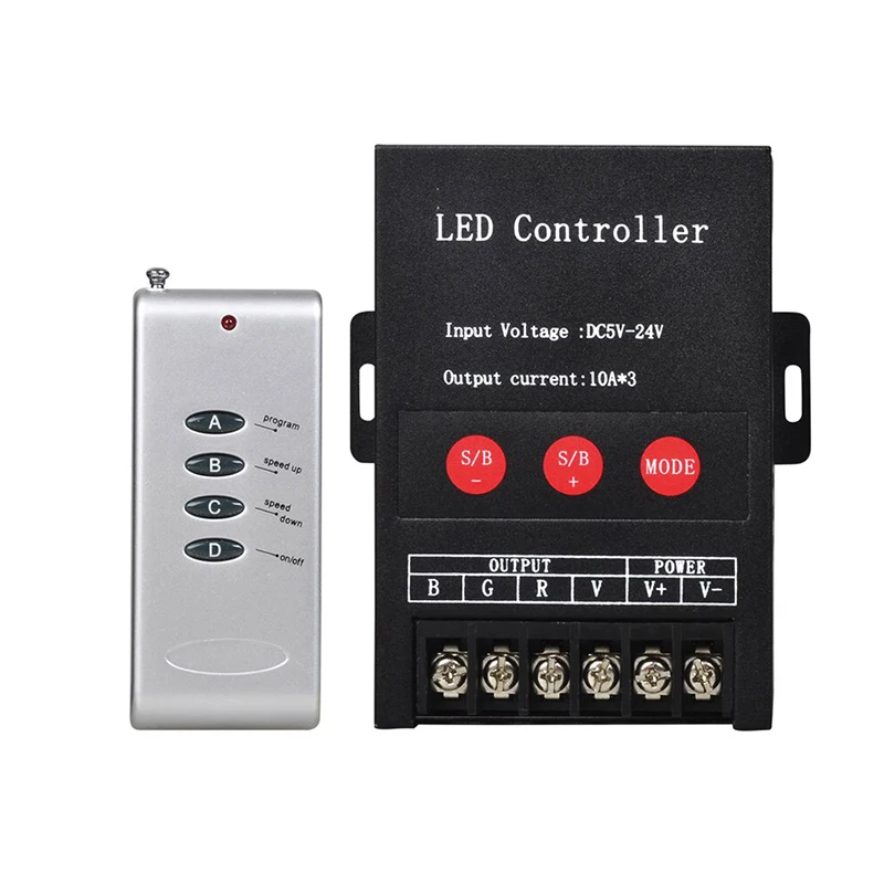 Controller LED RF 5V 12V 24V DC 30A ad alta potenza 5050 RGB striscia di colore luce 2835 modulo lampada Wireless 4 tasti telecomando Dimmer