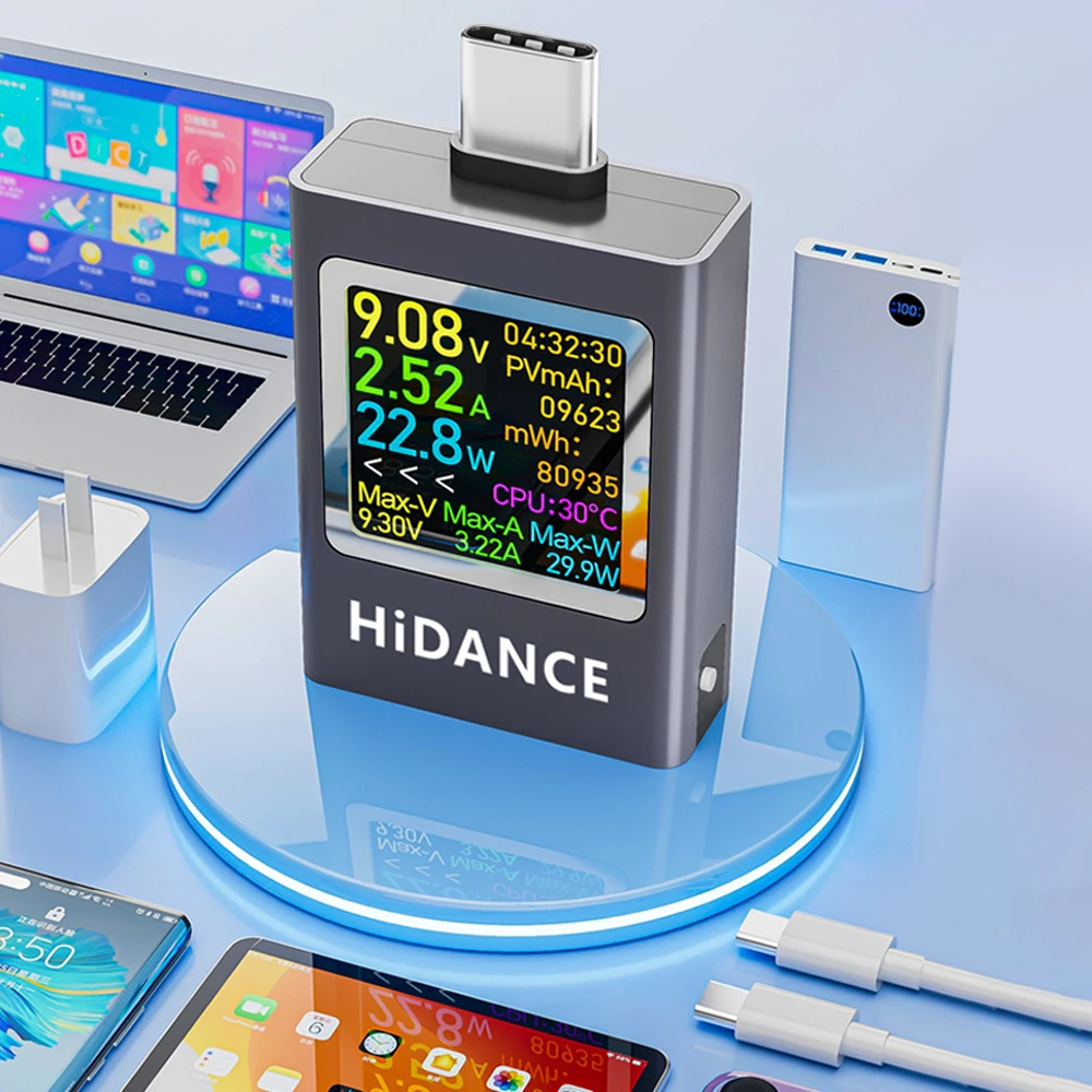 DC 4.5-50V 12A Multi-Function Digital Display DC แรงดันไฟฟ้าแอมป์มิเตอร์ Power Meter Type-C ชาร์จโทรศัพท์มือถือ PD3.1 เครื่องทดสอบเครื่องตรวจจับ