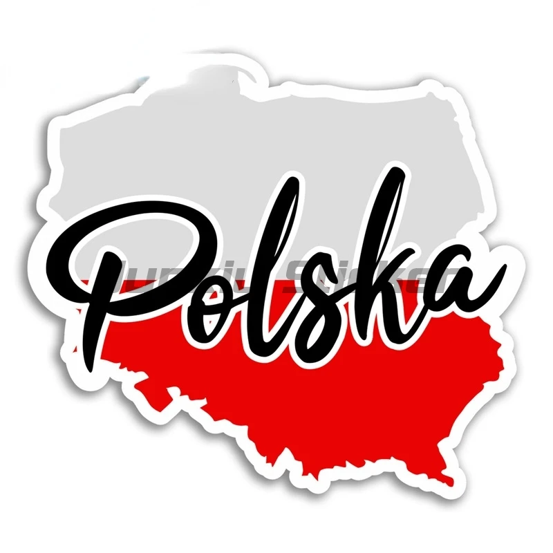 Polen Karte Polka Aufkleber Vinyl Auto Aufkleber für Auto Motocross Racing Laptop Helm Kofferraum Aufkleber