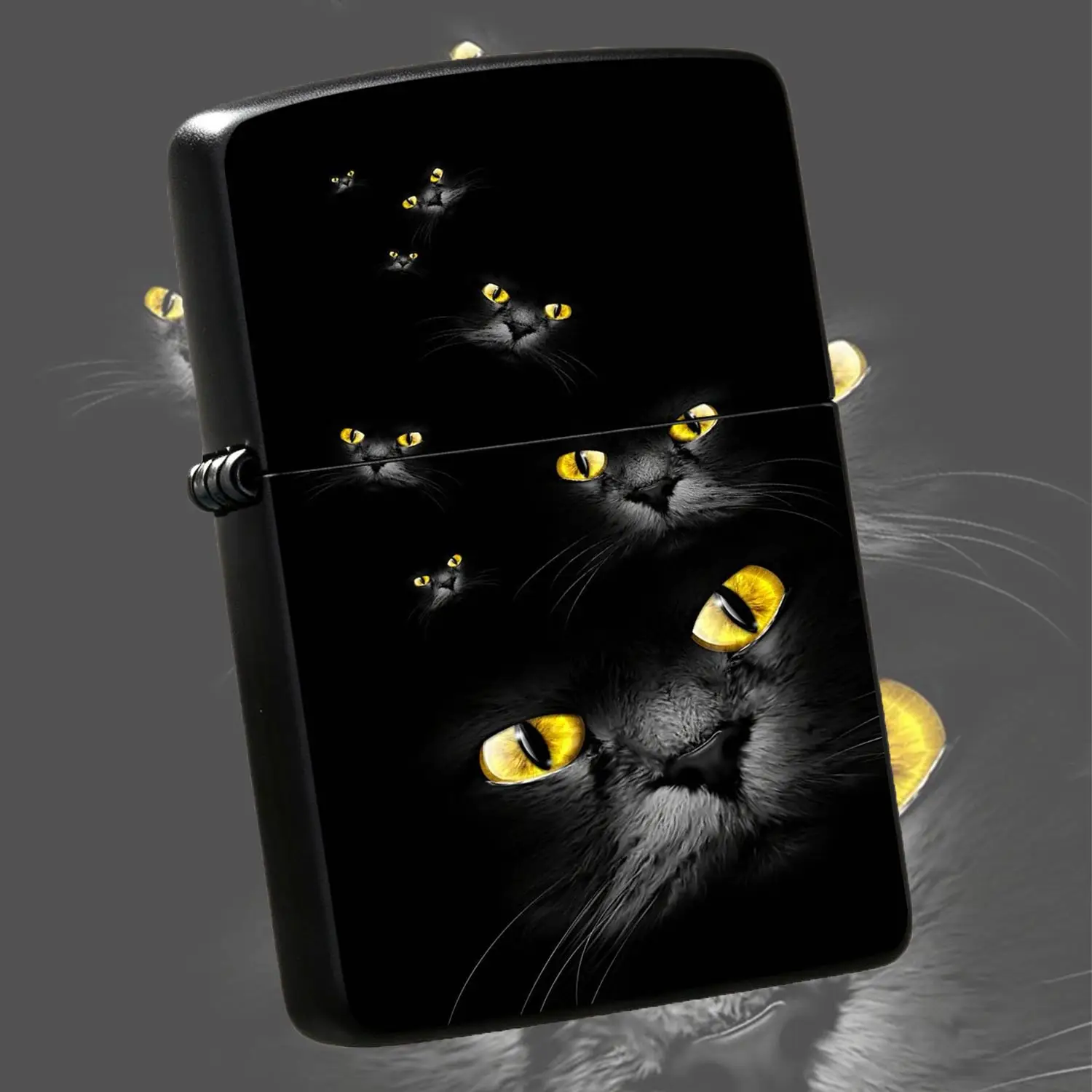 Creative Cat Group Lighter Striking Bright Yellow Cat Eyes Design Portable Igniter Suitable for Daily Travel Outdoor Activities Multiple Scenarios Unique Nice Gift for Friends Family A Humorous And Interesting Lighter