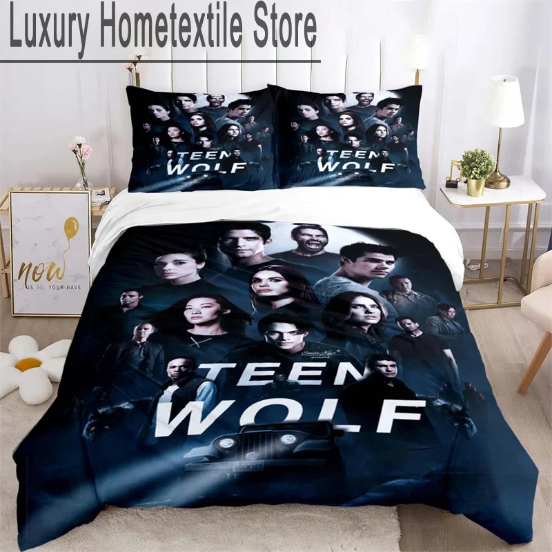 

3D Print Teen Wolf Bedding Set,Duvet Cover Comforter Bed Set Quilt Cover Pillowcase,King Queen Twin Size Boys Girls Adults