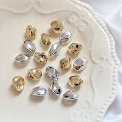 1pcs Irregular Multi-faceted Resin Color-preserving Hole Beads Diy Handmade Jewelry Earrings Accessories Material Charms