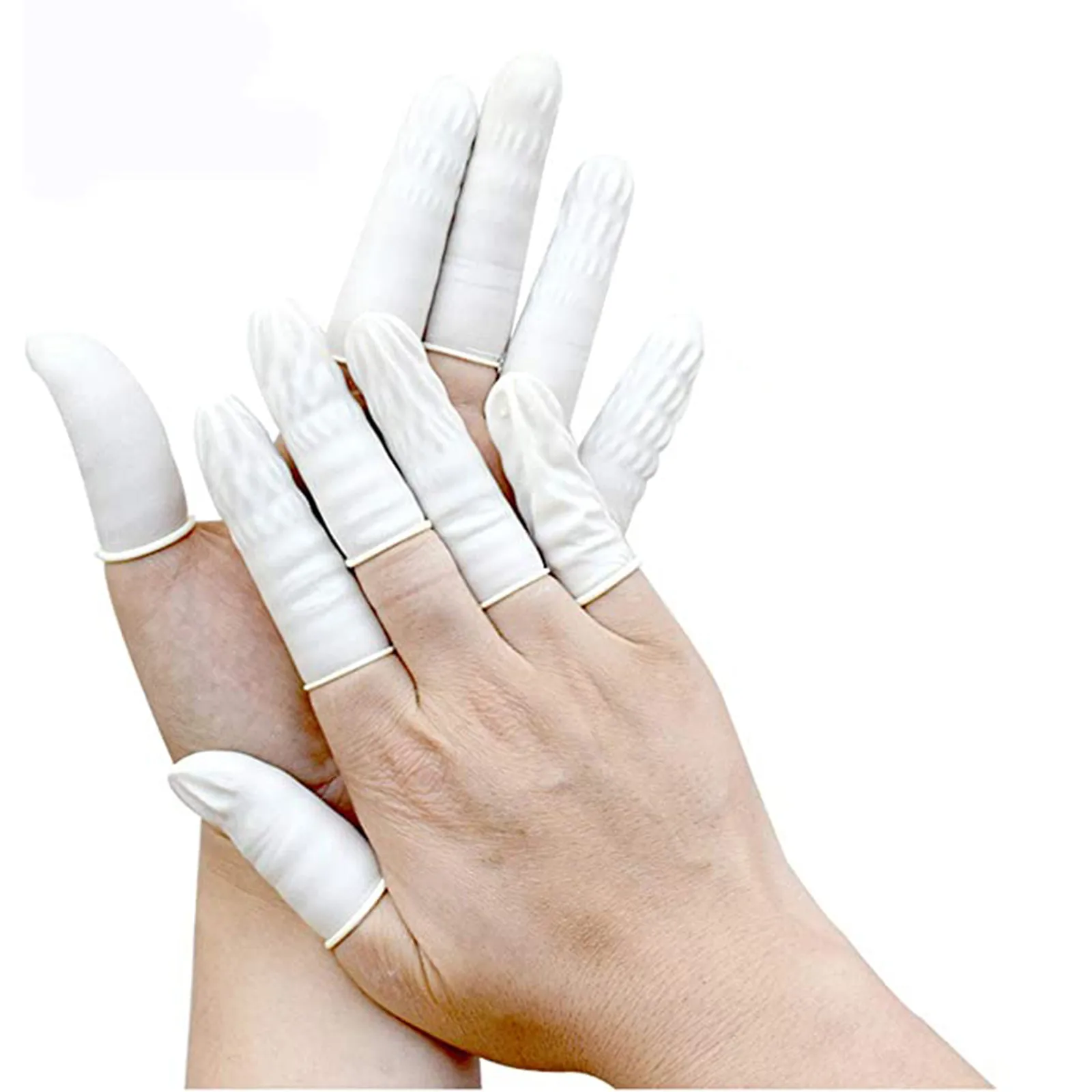 

50pcs Finger Gloves Latex Finger Cover Anti-Static Gloves Waterproof And Anti-Slip Nail Disposable Finger Cover Labor Supplies