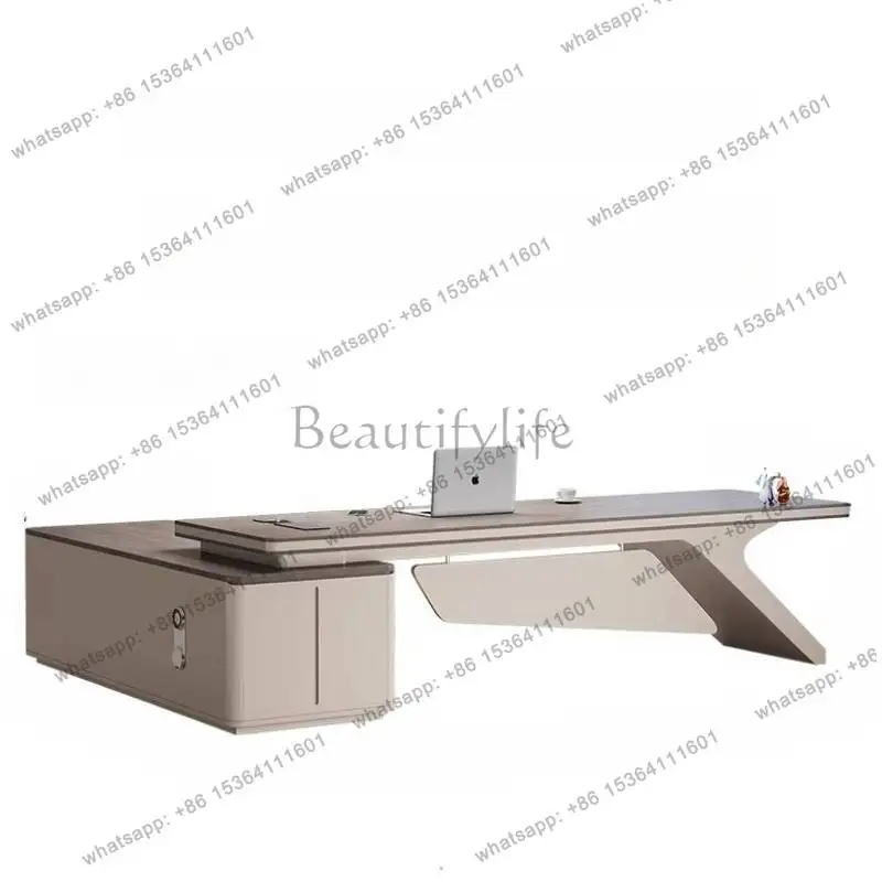 Classic Unique Office Desk Designer White Classic Storage L Shape Computer Desks Solid Wood Mesa