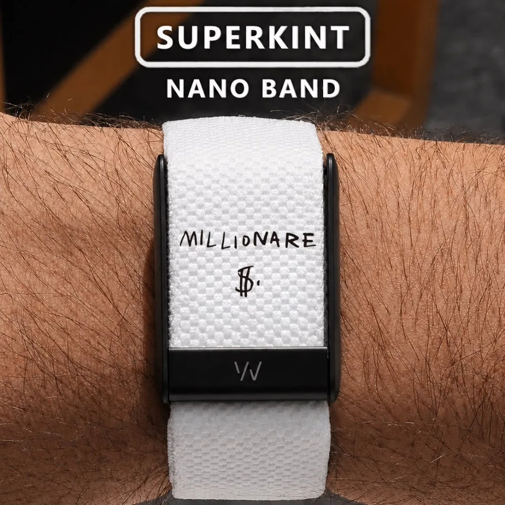 For WHOOP 5.0 MG White Black Letter Slogan Printed Nylon Woven Strap Elastic Sport Replacement Band Fitness Wristband