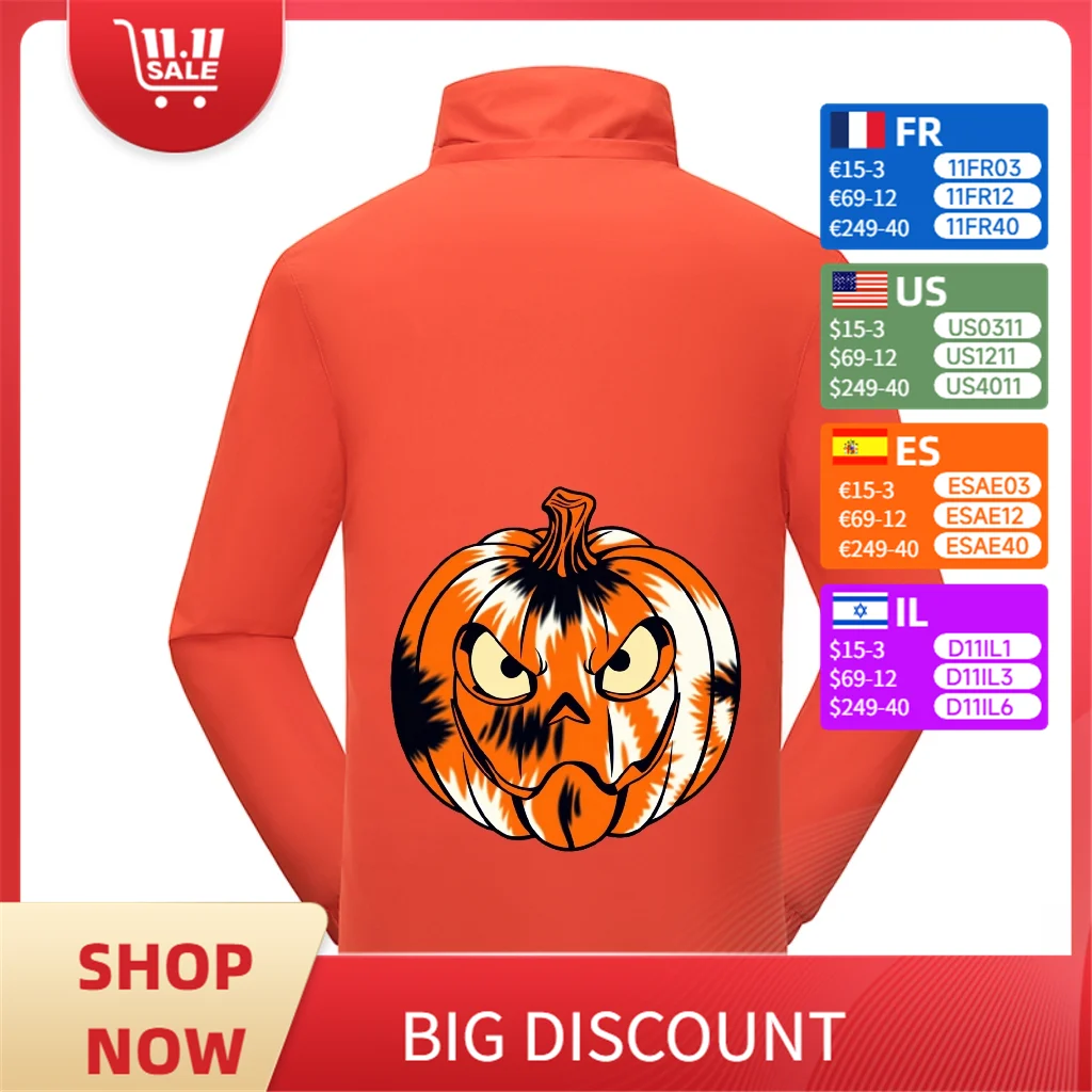 

Personalized Pumpkin Custom Jacket in Instagram Style, Halloween Men's Custom Jacket, Trendy Windbreaker, Can Be Freely Customized