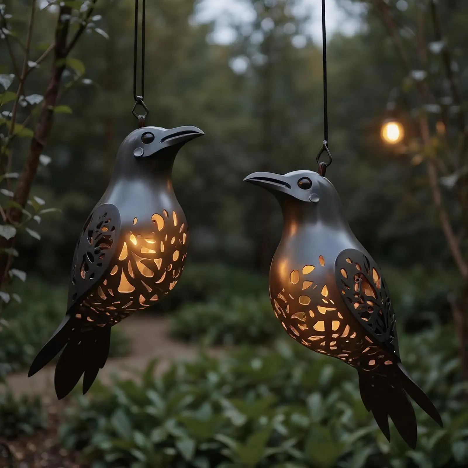 3D Gothic Raven Lantern Hangable Pendant Lamp Halloween Decor Light For Patio Porch Backyard Garden Apartment Indoor Outdoor