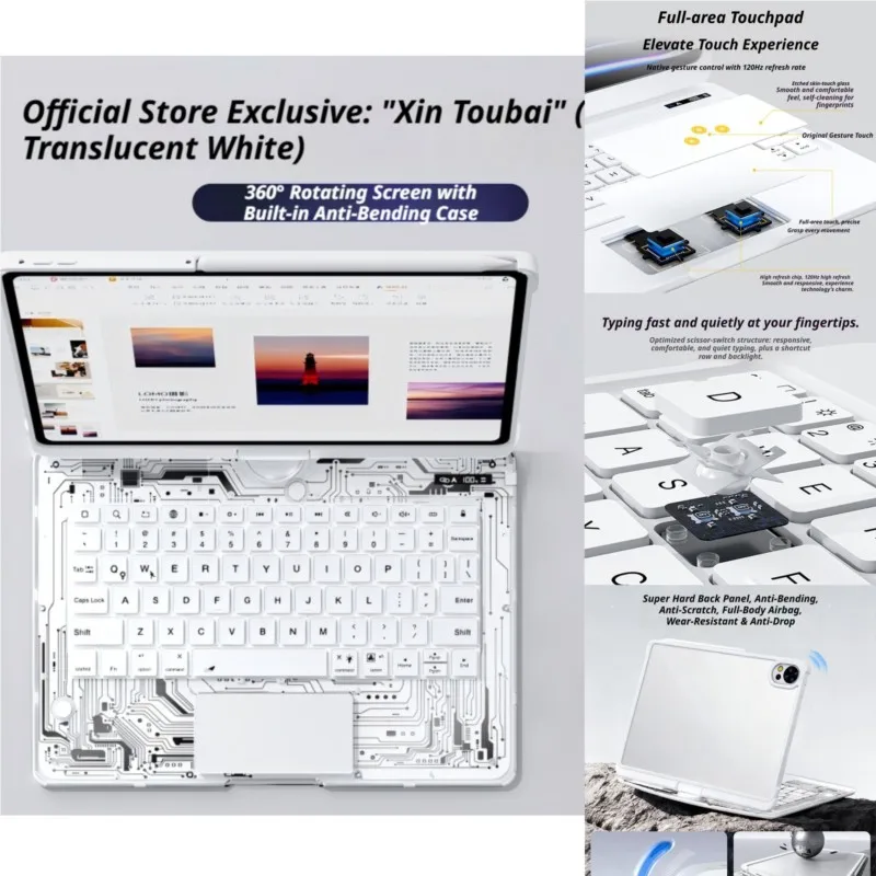 

For Huawei MatePad 11.5/11.5S MatePad Air 12 2024 2025 360° Wireless Bluetooth glow Smart Tablet Keyboard Case Set Pencil Holder