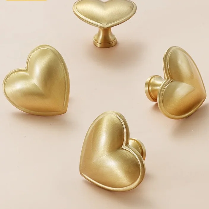 Personalized creative love handle modern minimalist chrome brushed gold drawer single-hole high-end wardrobe solid handles