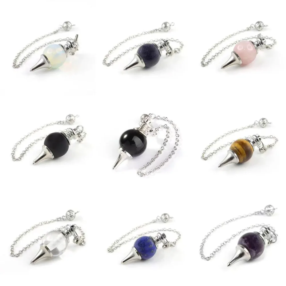 

Spiritual Reiki Dowsing Crystal Pendulum, Healing Stone Divination Tool Amulet Gift for Her Him