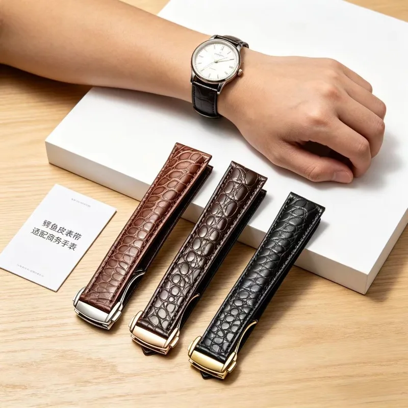 Crocodile Genuine Leather Watch Band For Omega Strap Watch Seamaster Speedmaster 300 DeVille Watchband Bracelet 19mm 20mm 21mm