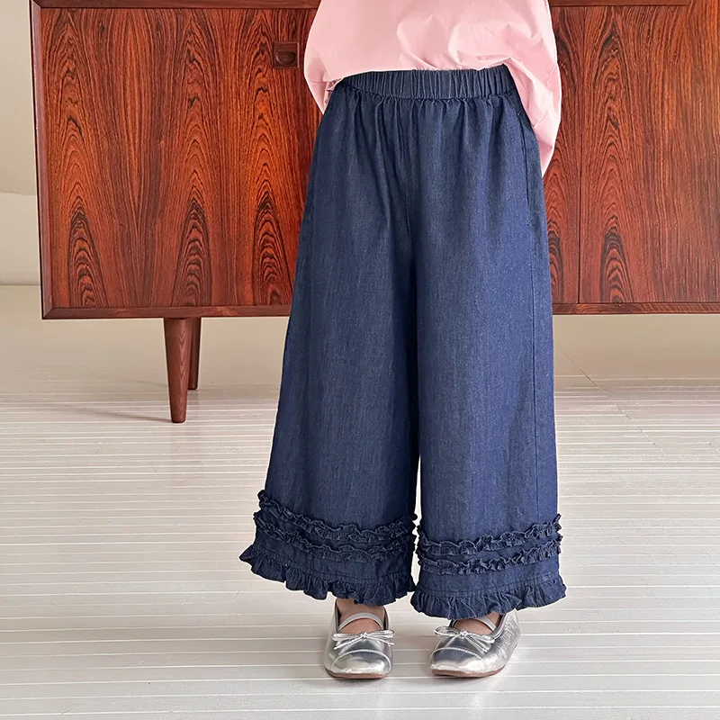 Girl Baby Summer Cool and Sweet Lace Straight Tube Mosquito Proof Pants