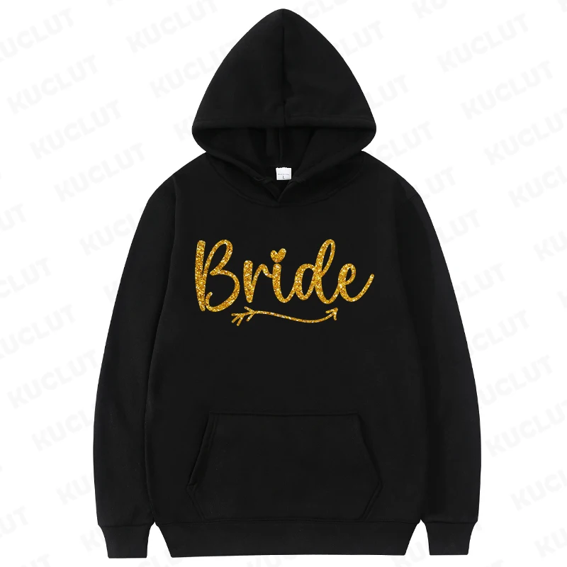 Team Bride Print Women Hoodies Harajuku Oversize Hoody Fashion Loose Clothing Comfortable Sweatshirt Bride Bridesmaid Hoodies