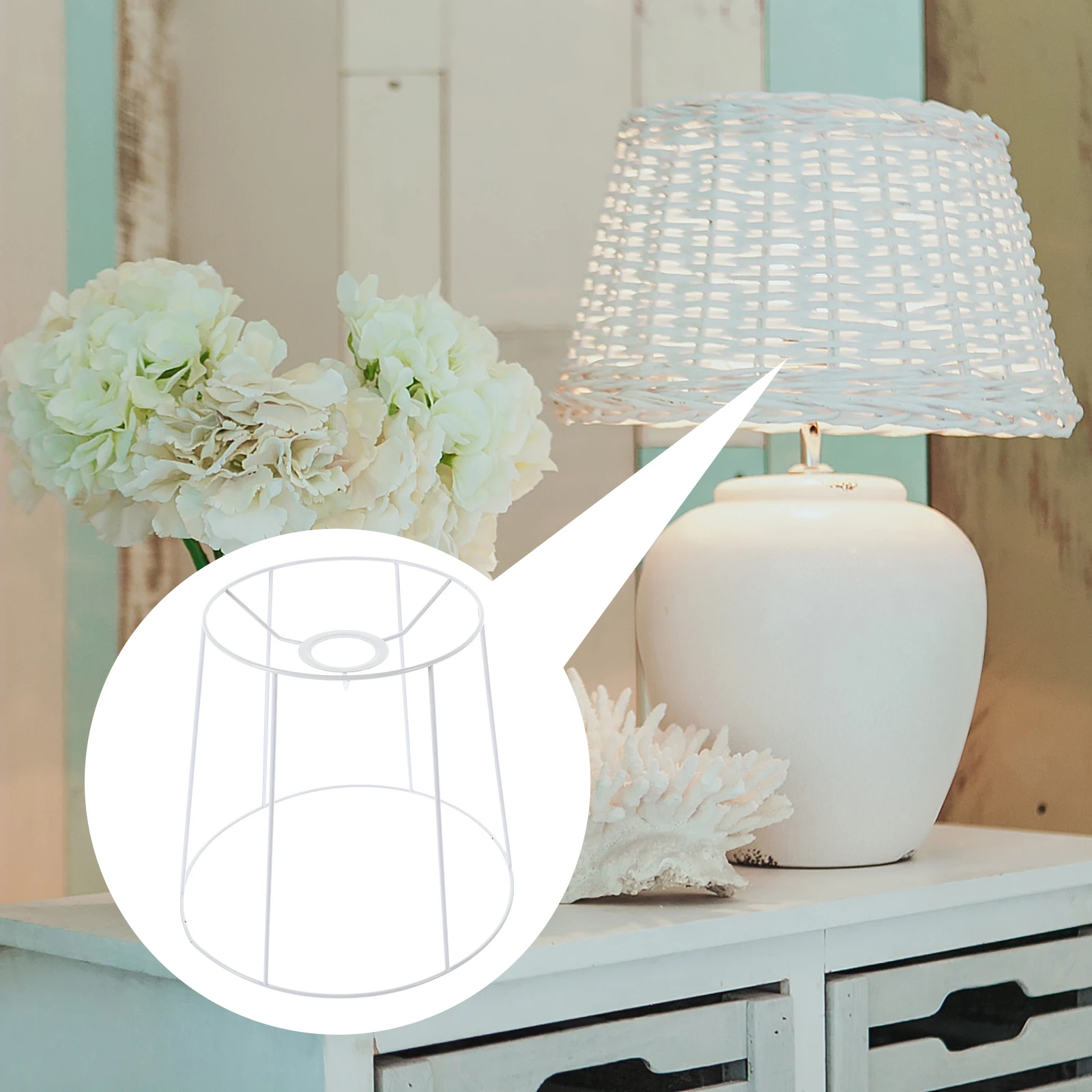 

1Pcs Handcrafted E27 Lamp Shade Frame Durable Wire Holder Compatible with Light Bulbs