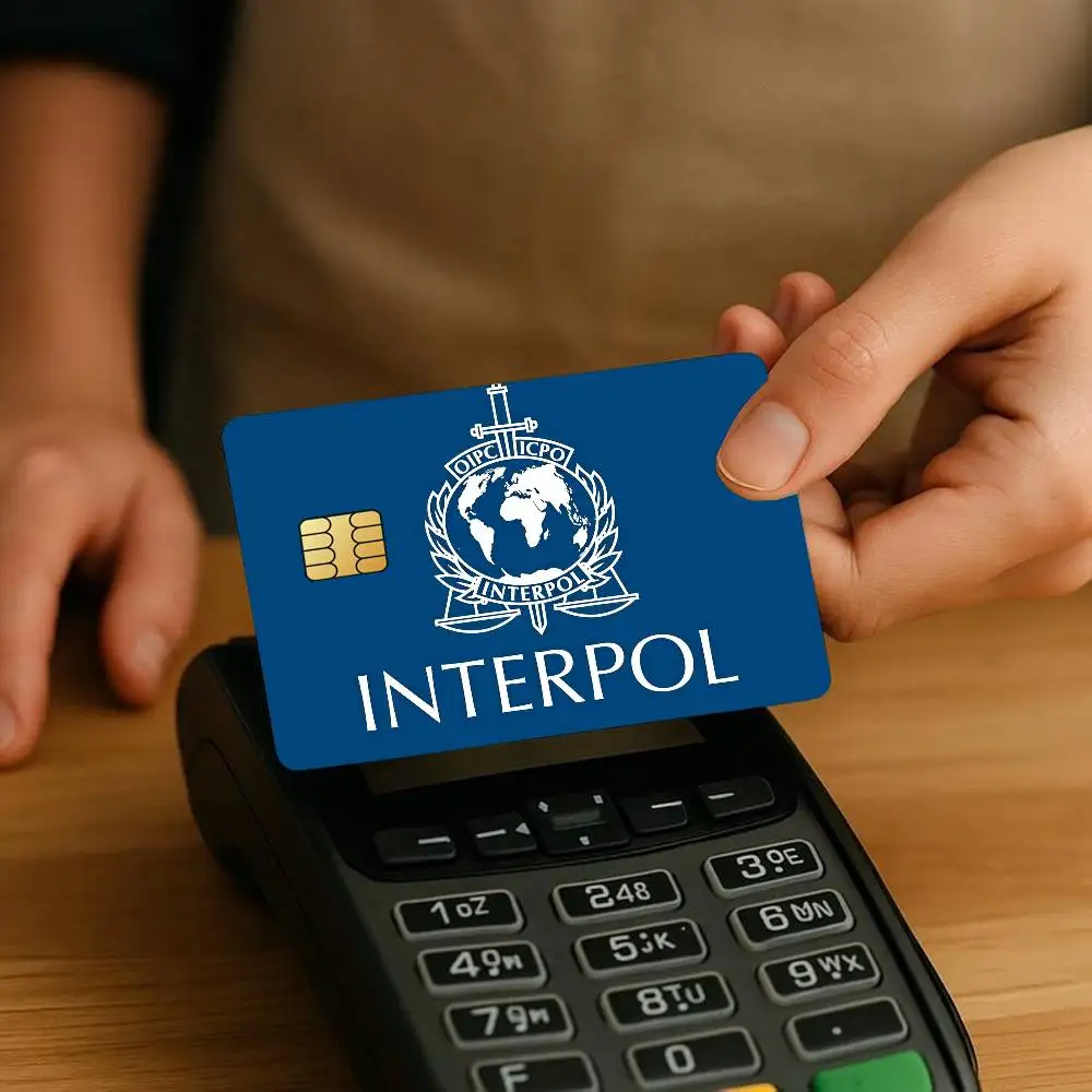 The Interpol Credit Card 4PCS Anti-scratch Waterproof Stickers for Bank Debit Decorative Protection Bus Subway