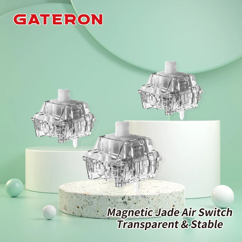 

GATERON Magnetic Jade Air switch, Linear, Freely setting, RT, Dual-rail Hall Sensor HE Effect Magnetic Keyboard Gaming Office