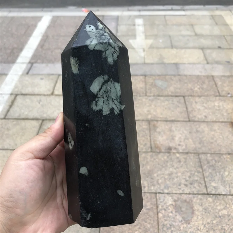 High Quality Natural Chrysanthemum Crystal Stone Points Wands Ornaments For Sale