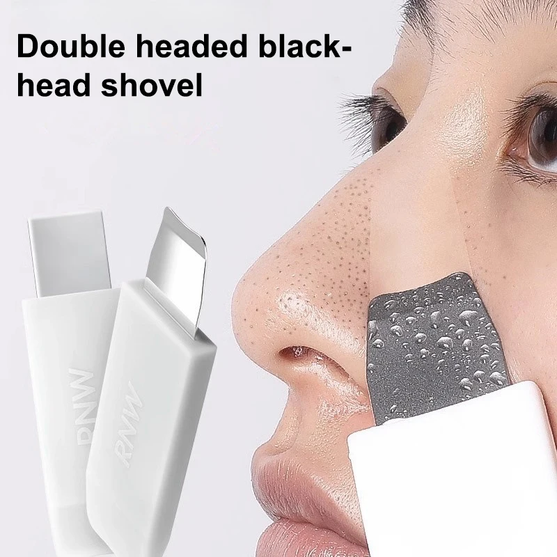 Double Headed Manual Pore ทําความสะอาดพลั่วลบสิวหัวดําและพอกหน้าจมูก Face Exfoliator เครื่องมือทําความสะอาดลึก