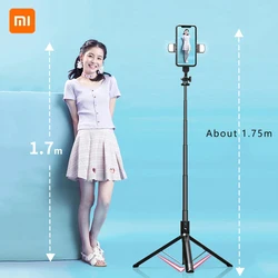 Xiaomi ขาตั้งกล้องเซลฟี่เพิ่มความยาวให้กับโทรศัพท์ขาตั้งสามขาแบบพกพาขาตั้งกล้องบลูทูธไร้สายพร้อมรีโมทคอนโทรล