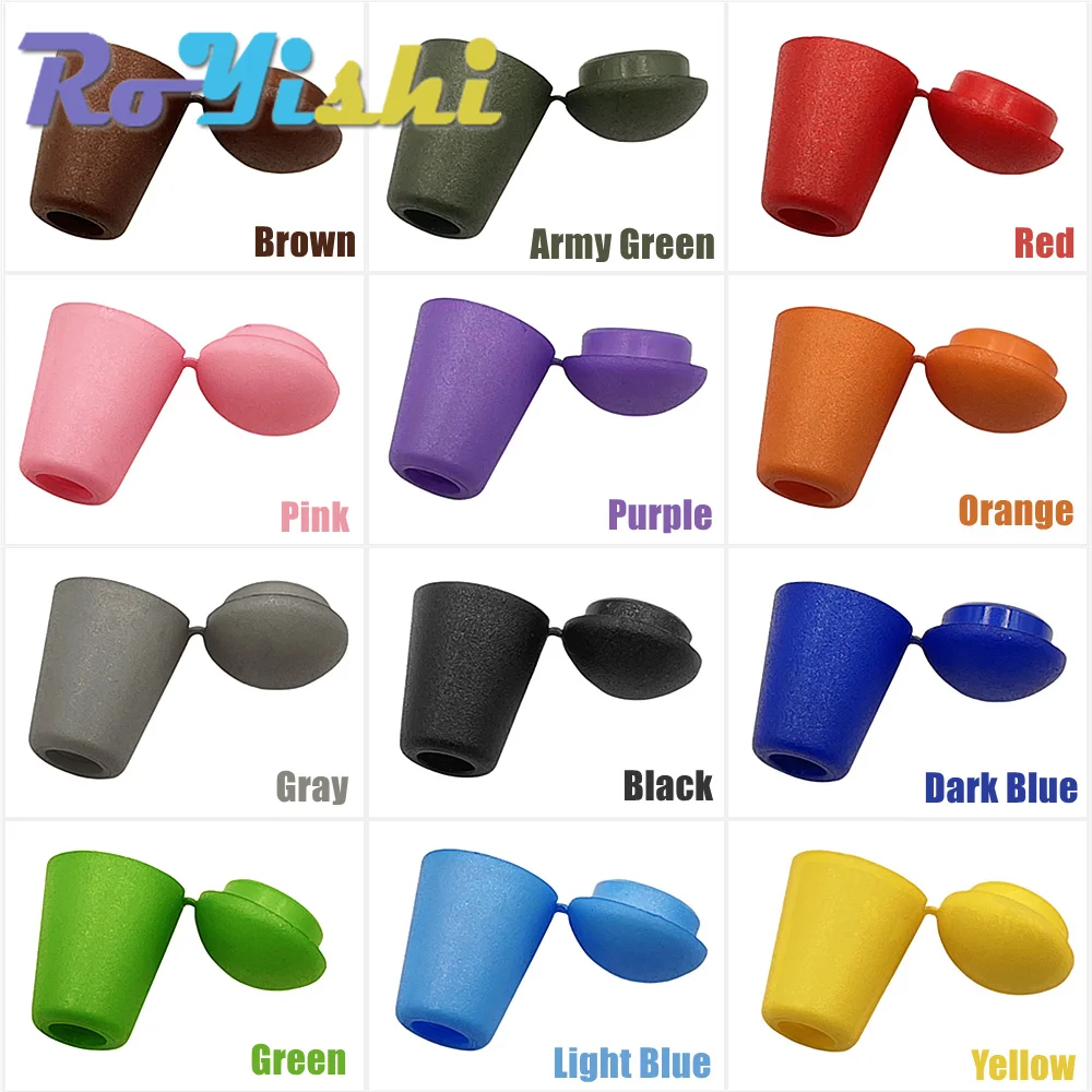 

12 Pcs/Pack Colorful Cord Ends Bell Stopper With Lid Lock Plastic Toggle Clip For Paracord Clothes Bag Sports Wear Shoe