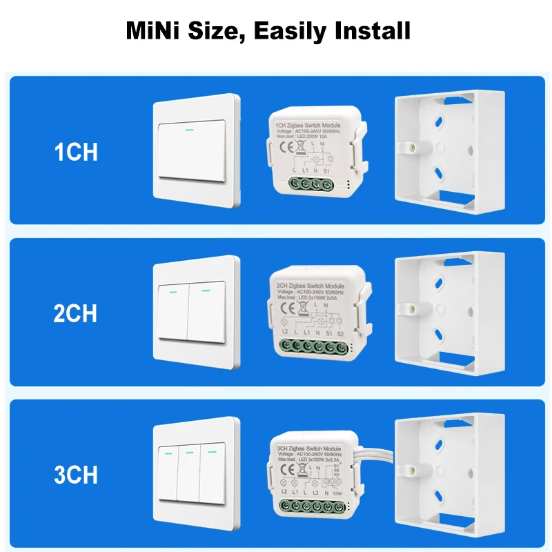Tuya inteligente zigbee módulo interruptor de luz 1 2 3 gang suporte 2 way controle cronometragem diy trabalho automação residencial com alexa google casa