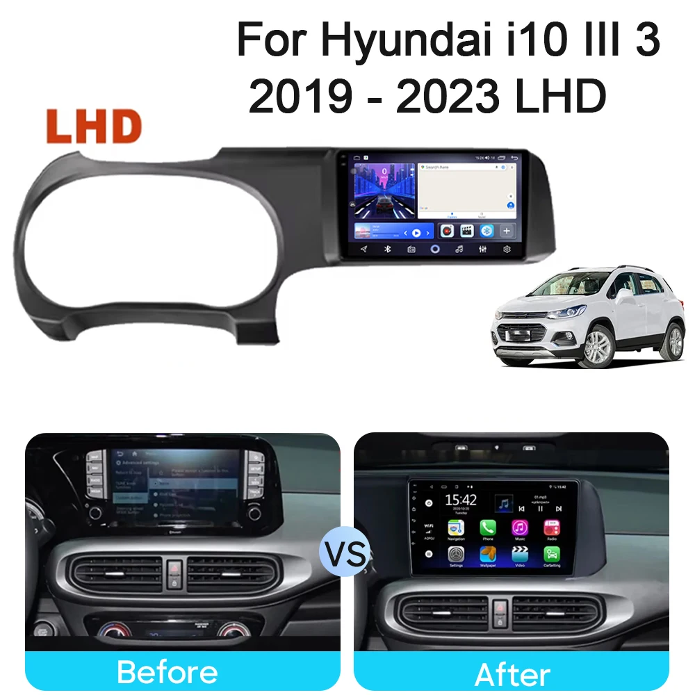 أندرويد لشركة هيونداي i10 III 3 2019 - 2023 LHD RHD راديو السيارة Carplay نظام تحديد المواقع والملاحة مشغل فيديو الوسائط المتعددة واي فاي رئيس وحدة QLED #2