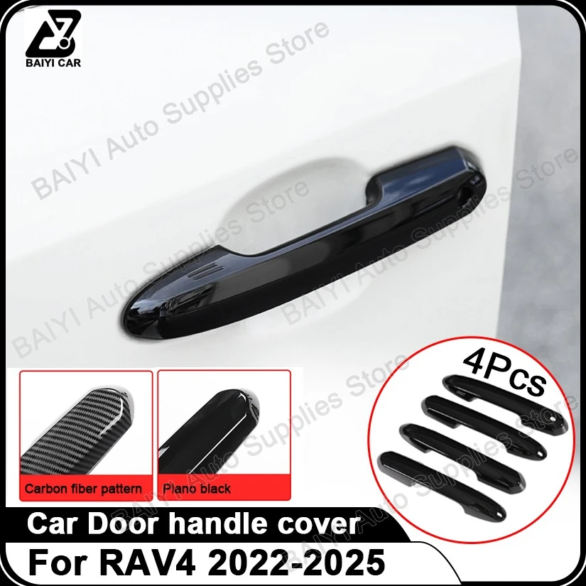 4 Pcs For Toyota RAV4 2020-2025 snap-on glue-free door handle, Car door handle accessories For Left-hand drive car, Auto parts