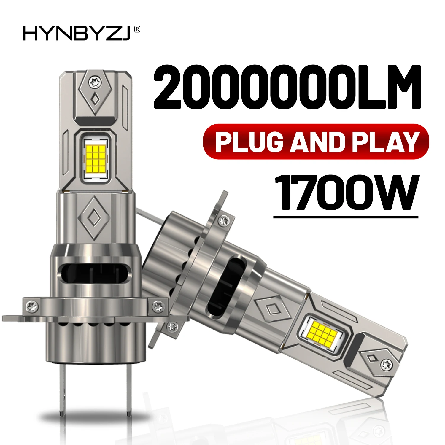 

1700W Canbus H7 LED Car Headlights 1:1 Mini Size LED Bulb 6000K 2000000LM Auto Lamp Fog Light CSP Wireless Car LED with Fan
