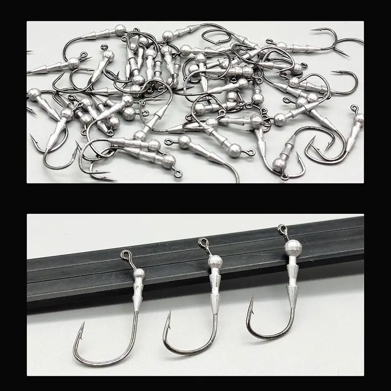 Weighted Snagging Hooks 5PCS Lead Saltwater Hook Sturdy Bass Trout Fishing Hook Weighted Swimbait Hooks Snagging Weighted Treble