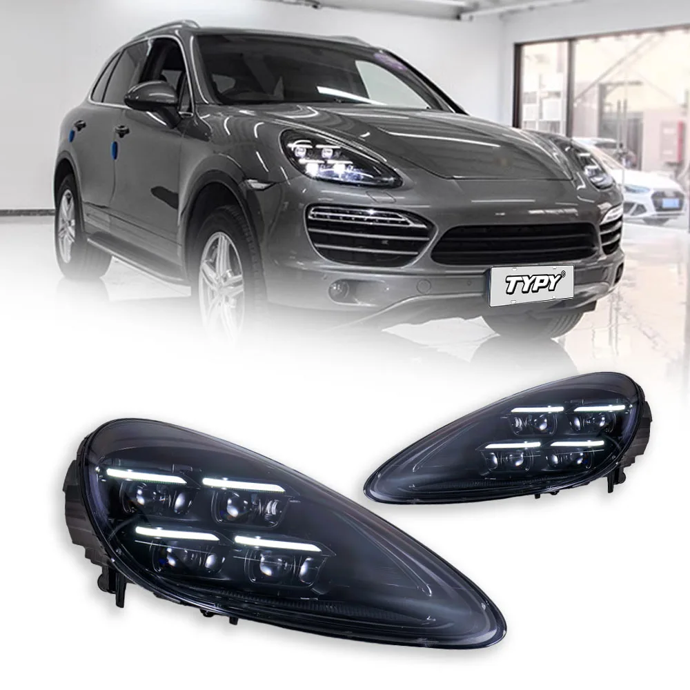 Car Accessories For Porsche Cayenne Headlights 2011-2017 958 LED Laser Matrix Head Lamps Upgrade 2024 Style