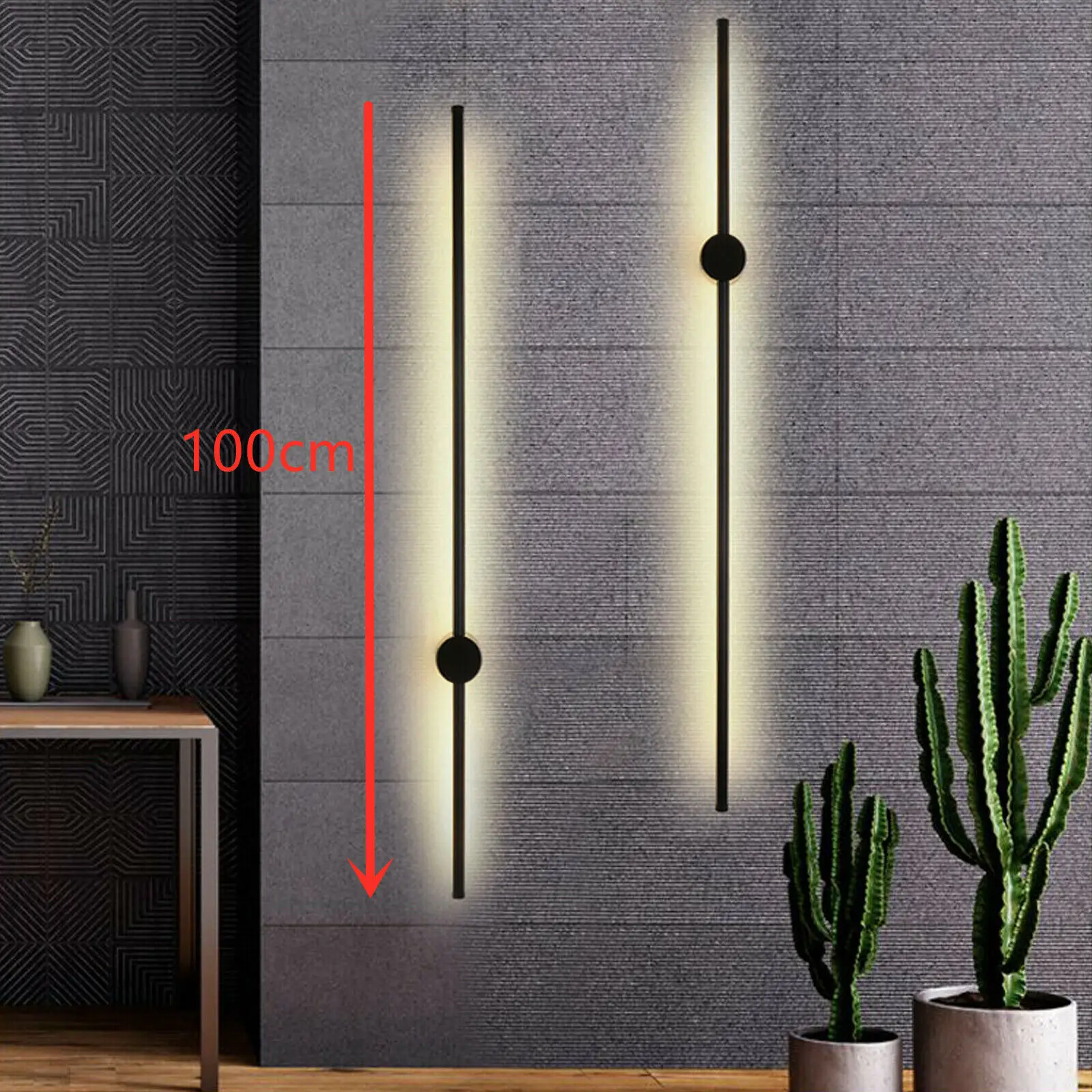 

1M Modern Linear LED Wall Light Long Strip Sconce Wall Lamp Bedroom Fixtures