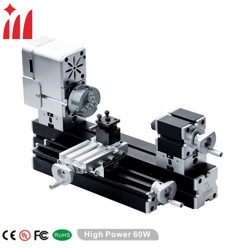 Mini máquina de torno elevada de Metal en miniatura mejorada, herramienta de bricolaje, banco para carpintería, Hobby, Sience, educación, Modelmaking