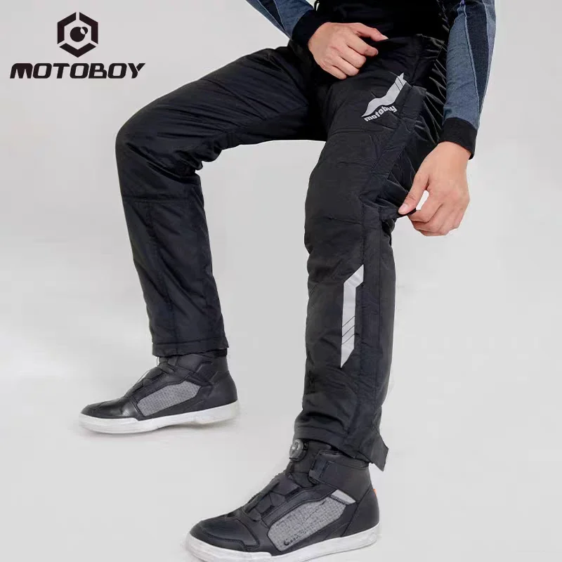 MOTOBOY Men's Motorcycle Pants Riding Pants Winter Waterproof Windproof and Drop-proof Large Size Quick Pants Removal for Men