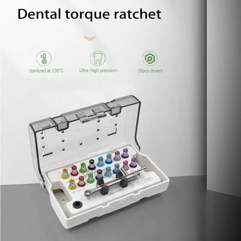 Universal Dental Implant Prosthetic Wrench Kit 15-70NCM Ratchet Dental Implant Repair Wrench Kit with Hand Use