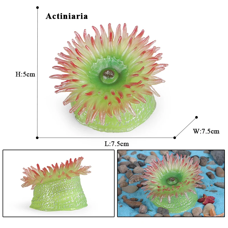 Oenux oceano animais modelo coral água-viva amonite anêmona mar escorpião figuras de ação mini decoração para casa crianças brinquedo educação