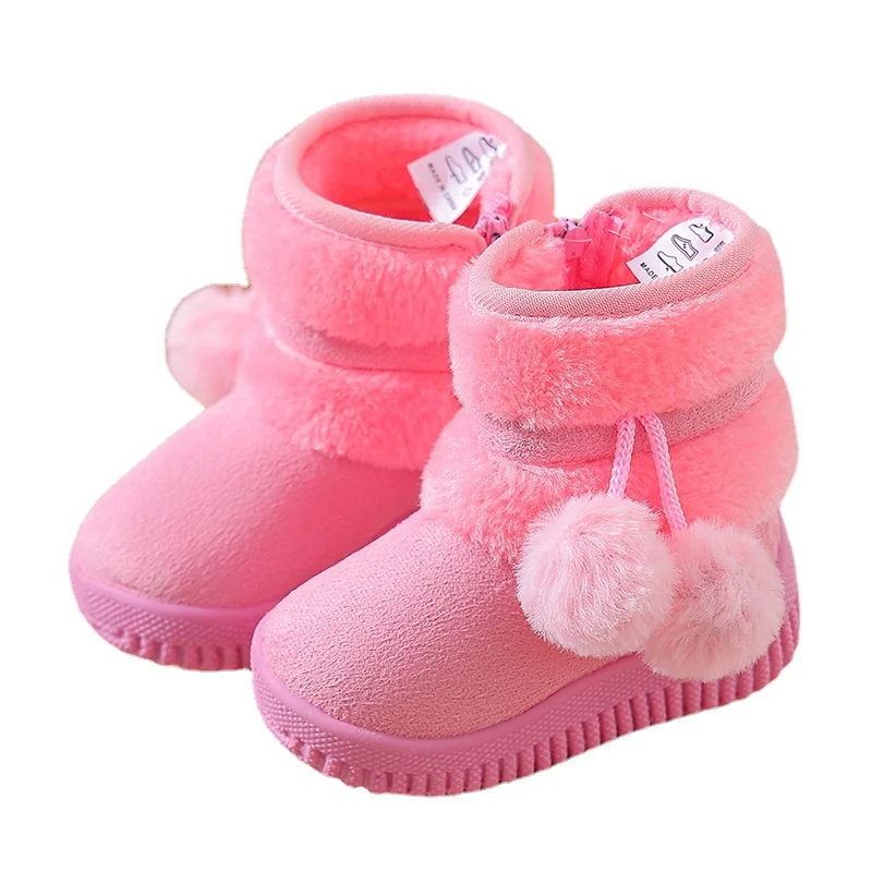 Botas Para Niña Kid Snow Boot Winter Plush Boy Girl Cotton Shoe Warm Zipper Short Ankle Boot High Top Child Padded Boot Kid Shoe