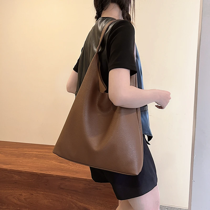 Sac à main en cuir PU solide pour femme, sac à main de haute qualité, couture multifonctionnelle, nouveau, grande capacité, 2023