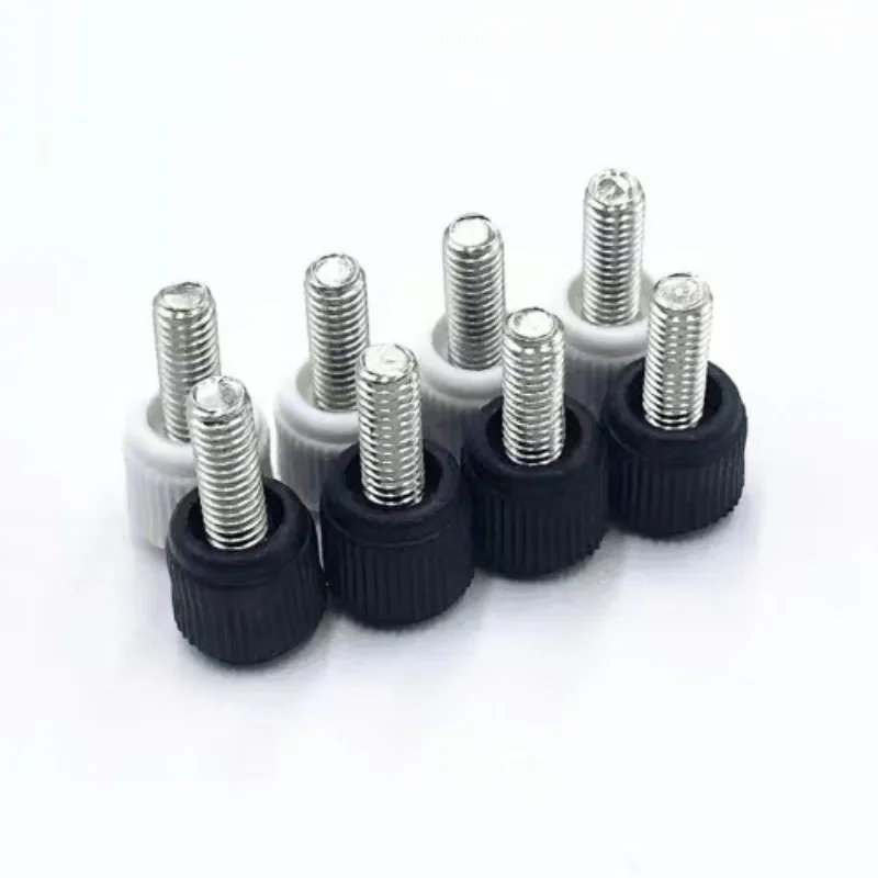 10Pcs M3 M4 6#32 Thumb Screw Plastic Hand Screw Black White Plastic Head Cross Groove Bolt Computer Case Screw Case Cooling Fan