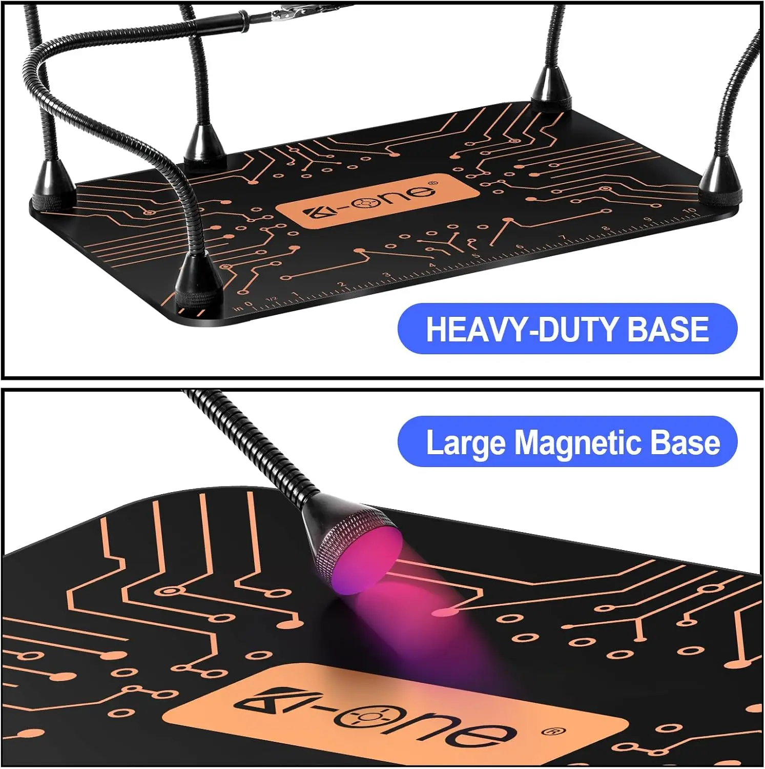 محطة لحام يدوية المساعدة، أداة يدوية ثالثة مغناطيسية مع 4 أذرع مرنة لإصلاح الإلكترونيات والمجوهرات واللحام #3