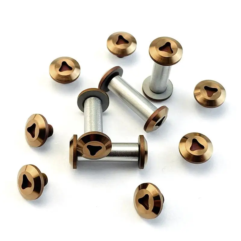10 Sets/lot 416 Stainless Steel Material Knife Handle DIY Making M4 Thread Pairs Locking Screws Rivet Nail Fastener Bolt Pivot
