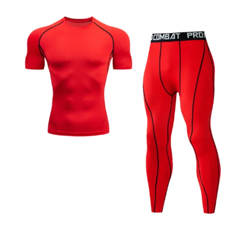 Autumn and winter Men's Compression Sportswear Suit Tight thermal Yoga Sets Workout Jogging Fitness Clothing Tracksuit Pants