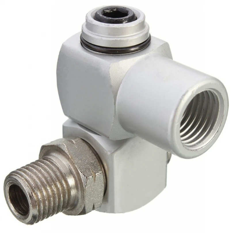 

1/4 Inch Adjustable Swivel Air Connector Aluminum Alloy Swivel Pneumatic Fitting