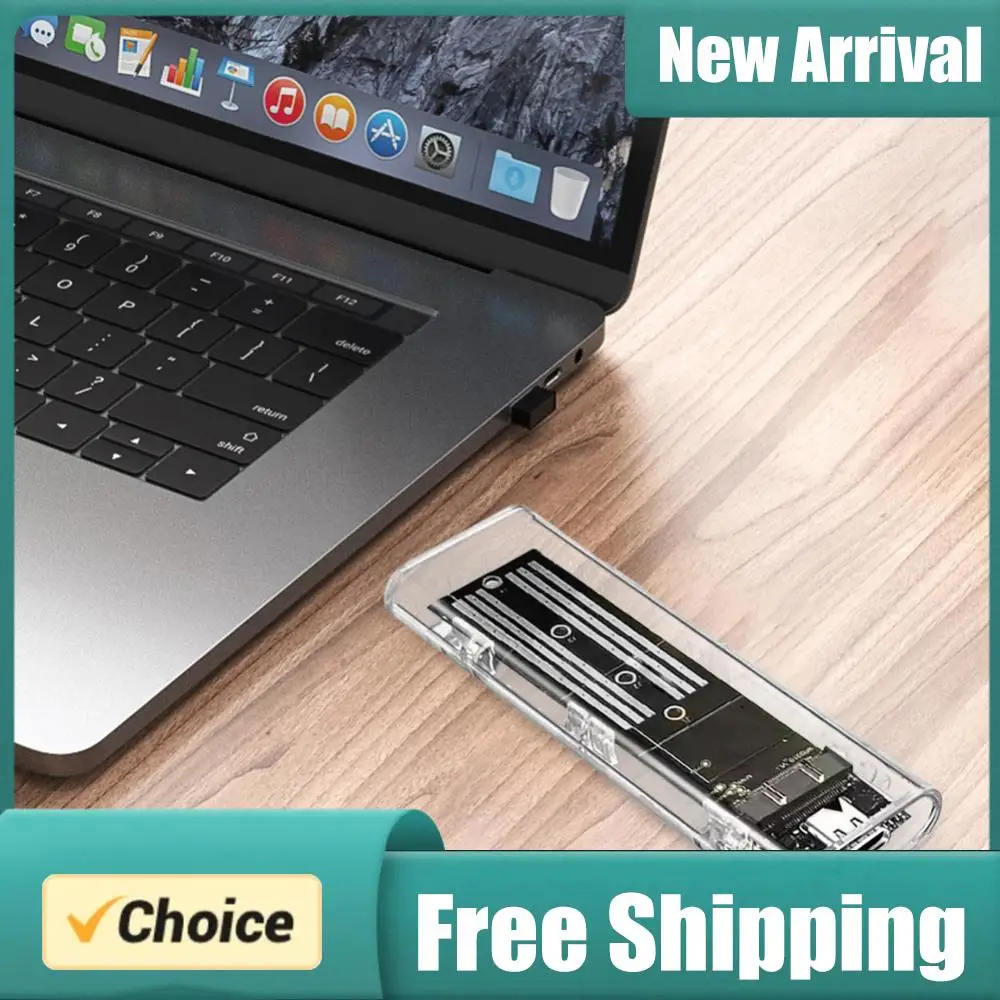 

M.2 NGFF SATA Type C USB 3.1 Transparent External SSD Case 10Gbps Hard Disk Case SSD Enclosure for 2230 2242 2260 2280