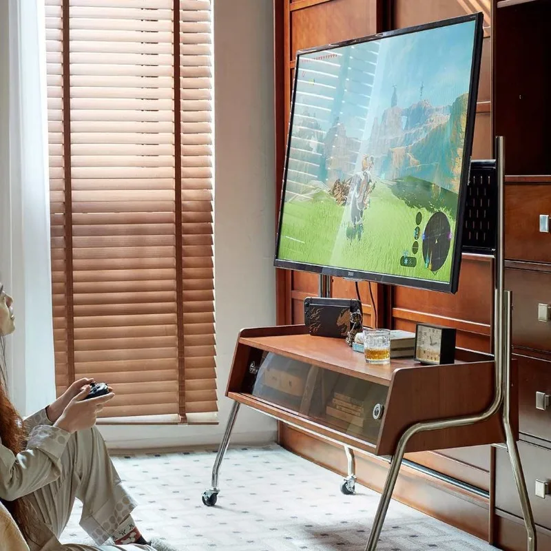 Rotating removable TV stand, floor-to-ceiling living room storage TV shelf
